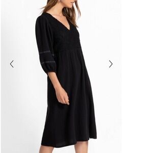 Johnny Was CalmE Dolman Midi w/  Contrast Yoke Small Gauzy‎ V-neck Whimsy 3/4